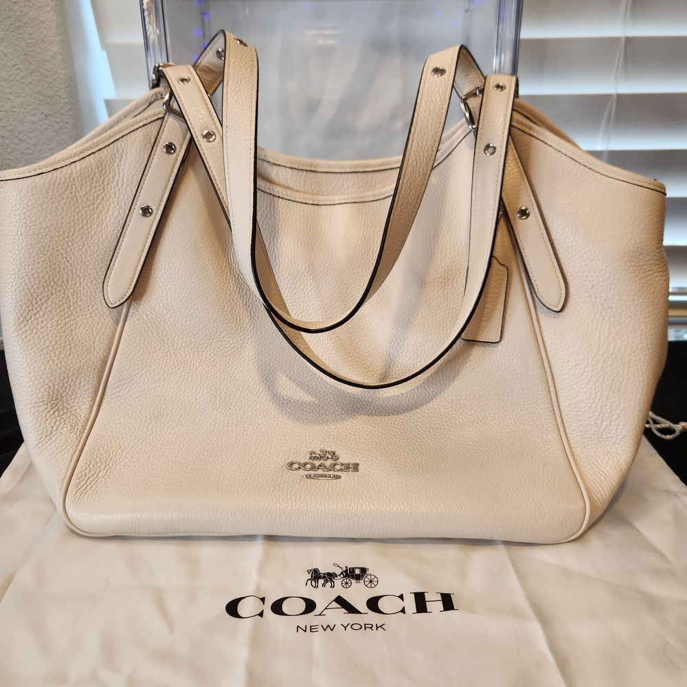 Coach Off-White Leather Tote